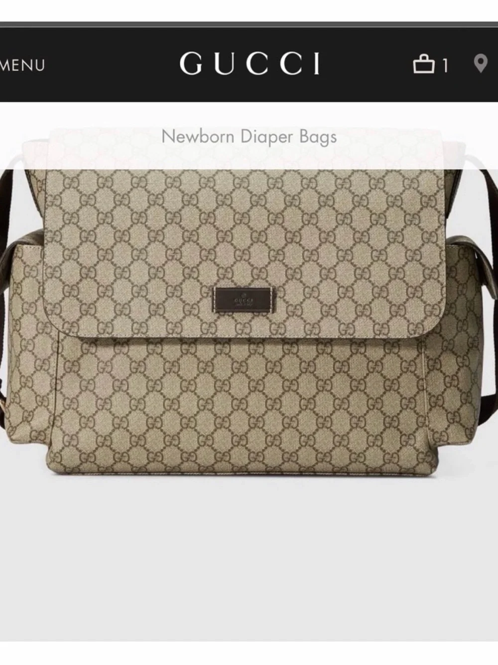 Designer-Style Beige Monogram Messenger Bag